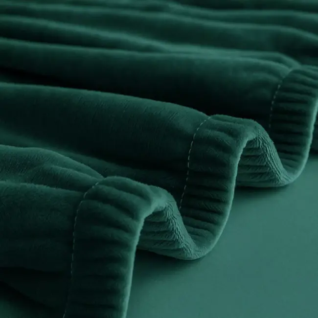 Ruhhy Bankhoes Velours Donkergroen 190–230 cm – Incl. Kussenhoes