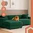 Ruhhy Bankhoes Donkergroen 190–230 cm – Incl. Kussenhoes