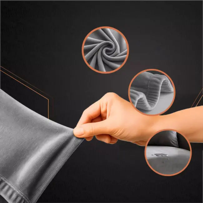 Ruhhy Bankhoes Donkergrijs 190–230 cm – Met Kussenhoes & Stretchstof