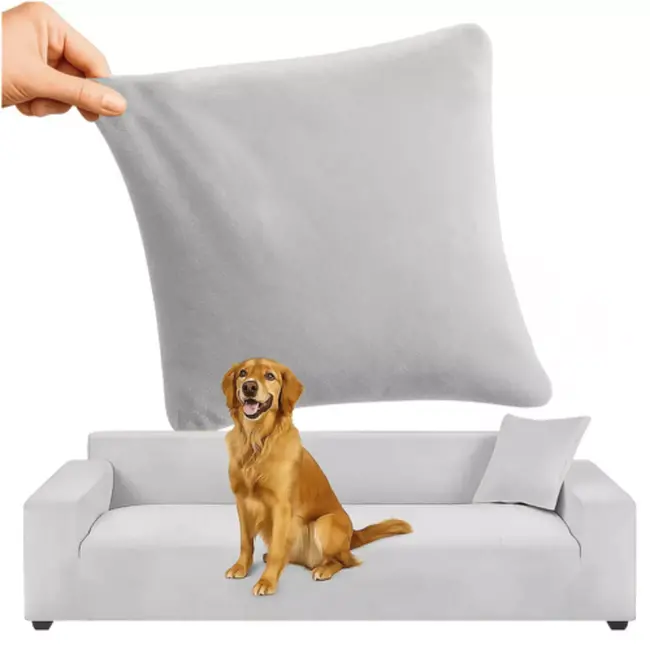 Ruhhy Bankhoes Lichtgrijs 190–230 cm – Incl. Kussenhoes & Stretchstof