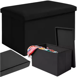 Ruhhy Zwarte Fluwelen Poef 60×30×30 cm – Comfort & Stijl