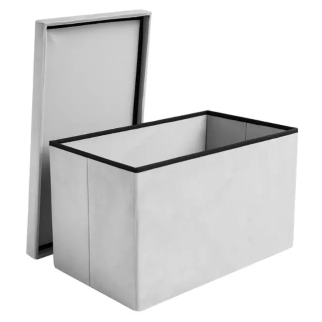 Ruhhy Lichtgrijze Fluwelen Poef 60×30×30 cm – Stijl & Comfort