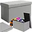 Ruhhy Lichtgrijze stoffen Poef 60×30×30 cm – Stijl & Comfort