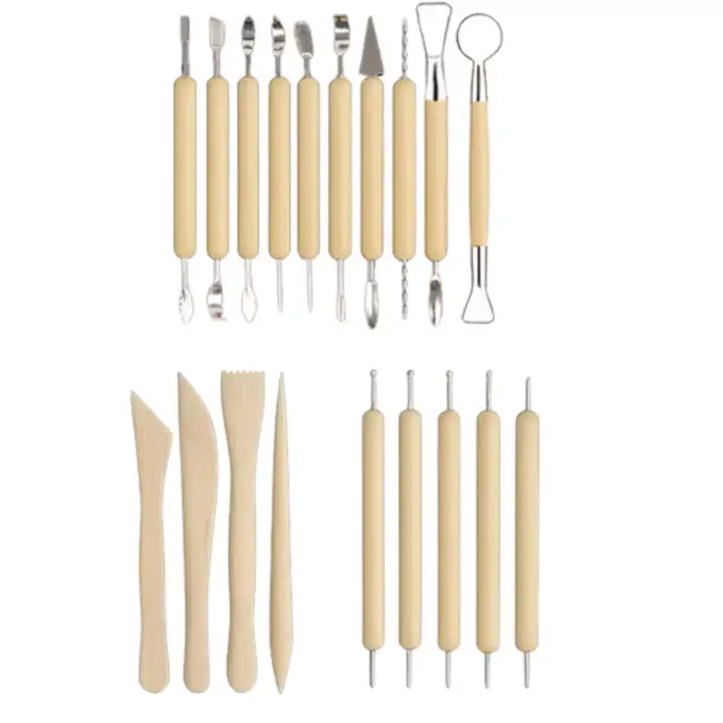 Maaleo 40‑delige modelleer‑ & beeldhouwset in rol‑etui