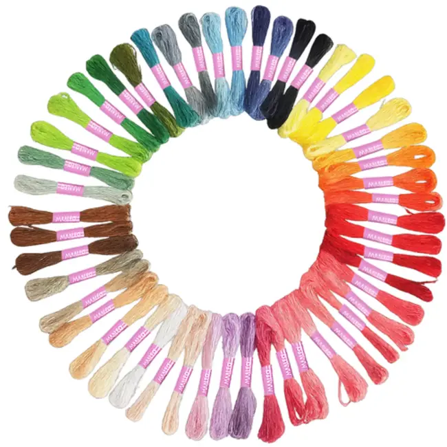 Ruhhy Borduurset 50 Kleuren – Floss Katoengaren voor Handwerk