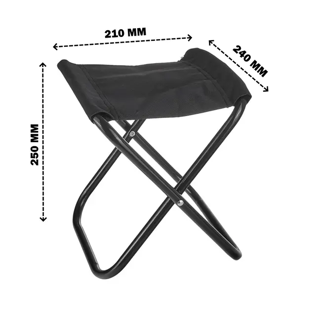 Keltin Opvouwbare toeristenkruk - Weerbestendig - Compact -  max 79 kg - Zwart