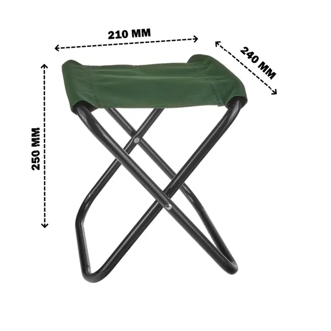 Keltin Opvouwbaar toeristenkrukje - Weerbestendig - Staal & Oxford 600D - Groen