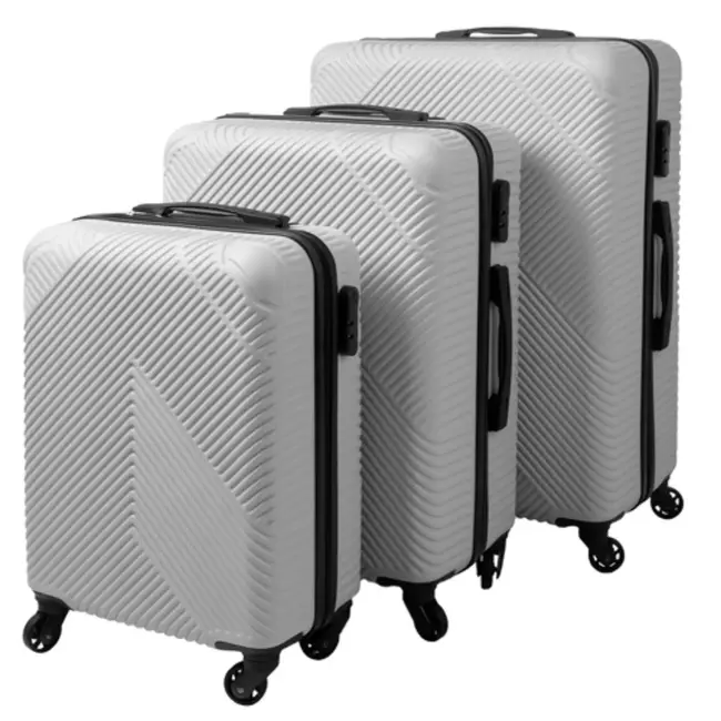Trizand 3-in-1 kofferset grijs – ABS met TSA slot & zwenkwielen
