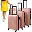 Trizand 3-in-1 kofferset roze – ABS met TSA slot & 360° wielen