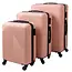 Trizand 3-in-1 kofferset roze – ABS met TSA slot & 360° wielen