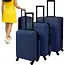 Trizand 3‑in‑1 kofferset navy‑blauw – ABS met TSA slot & 360° wielen