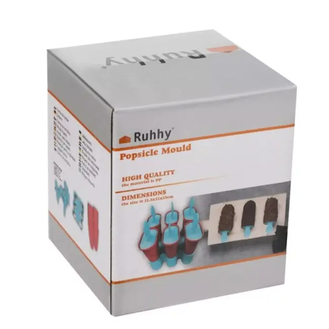 Ruhhy ijslollyvormpjes 6‑delig – herbruikbaar en voedselveilig