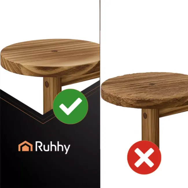 Ruhhy bloemenstandaard 86 cm – 6 niveaus, wieltjes, houtlook – voor 7 potten