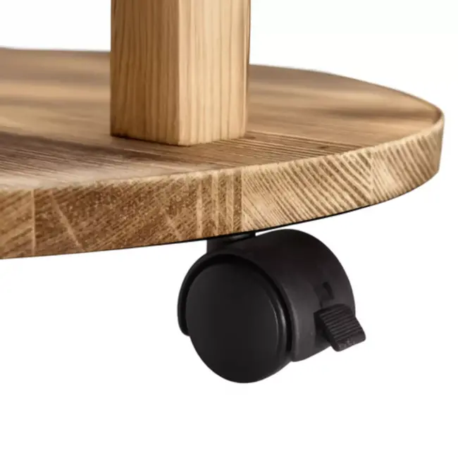 Ruhhy bloemenstandaard 86 cm – 6 niveaus, wieltjes, houtlook – voor 7 potten