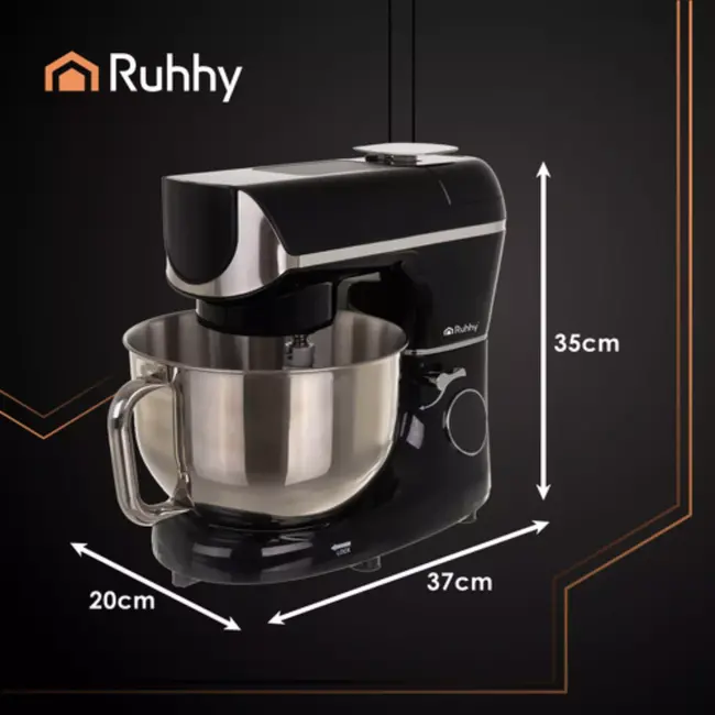 Ruhhy keukenmachine 5,5 l verwarmde kom en ingebouwde weegschaal, timer en 11 snelheden