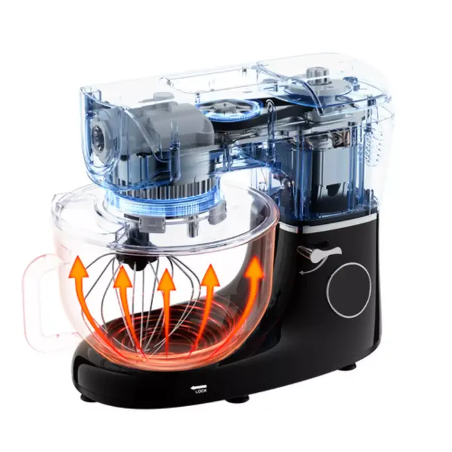 Ruhhy keukenmachine 5,5 l verwarmde kom en ingebouwde weegschaal, timer en 11 snelheden