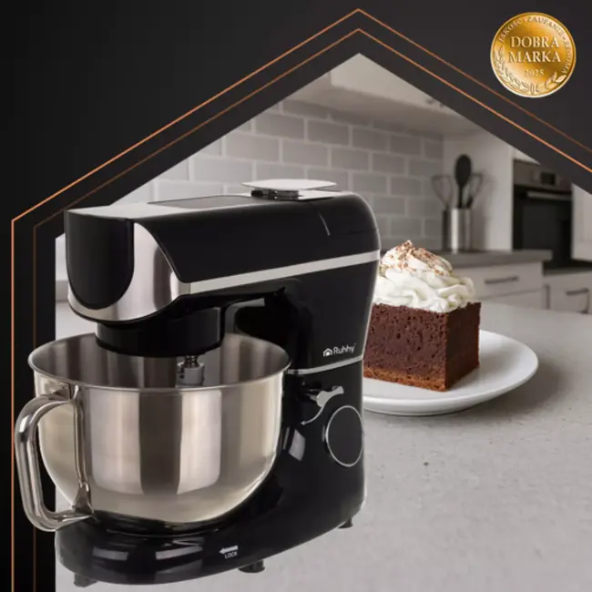 Ruhhy keukenmachine 5,5 l verwarmde kom en ingebouwde weegschaal, timer en 11 snelheden