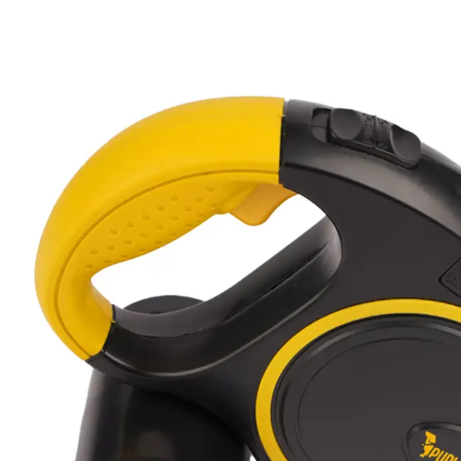 Purlov hondenlijn 5 m met LED‑zaklamp en éénhands rem – nylon band, antislip greep, tot 15 kg