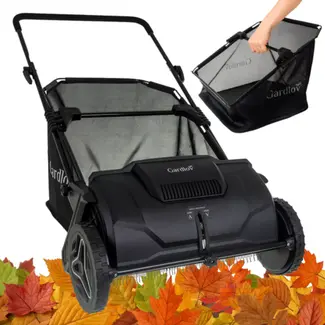 Gardlov bladverzamelaar 100 l – handmatig en stil – handmatige bladveger met instelbare borstelhoogte