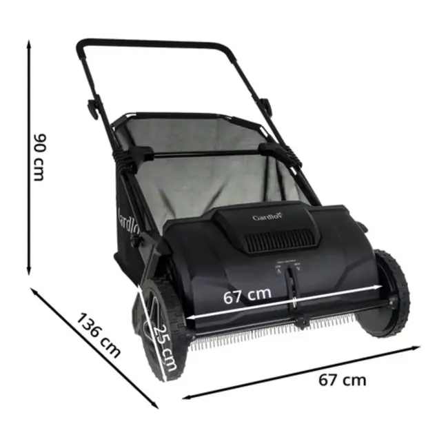 Gardlov bladverzamelaar 100 l – handmatig en stil – handmatige bladveger met instelbare borstelhoogte