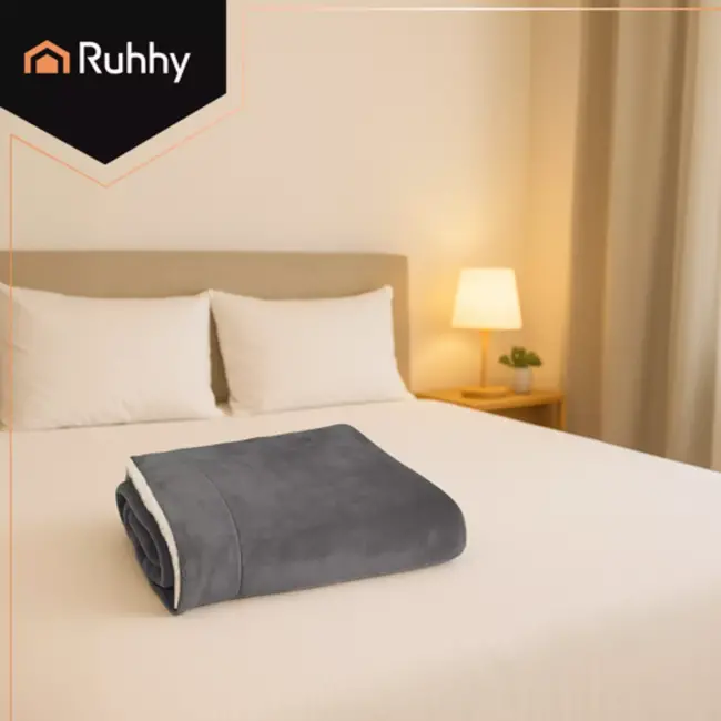 Ruhhy plaid dubbelzijdig donkergrijs 150x200 cm – warm & zacht