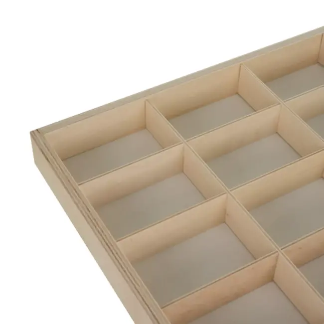 Kruzzel houten wandplank 54 vakken voor poppen of schaalmodellen tot 10 cm