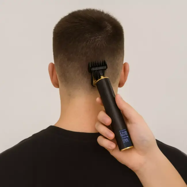 Soulima draadloze haar- en baardtrimmer – 3 snelheden en LCD-display – 6 opzetkammen, USB-C opladen