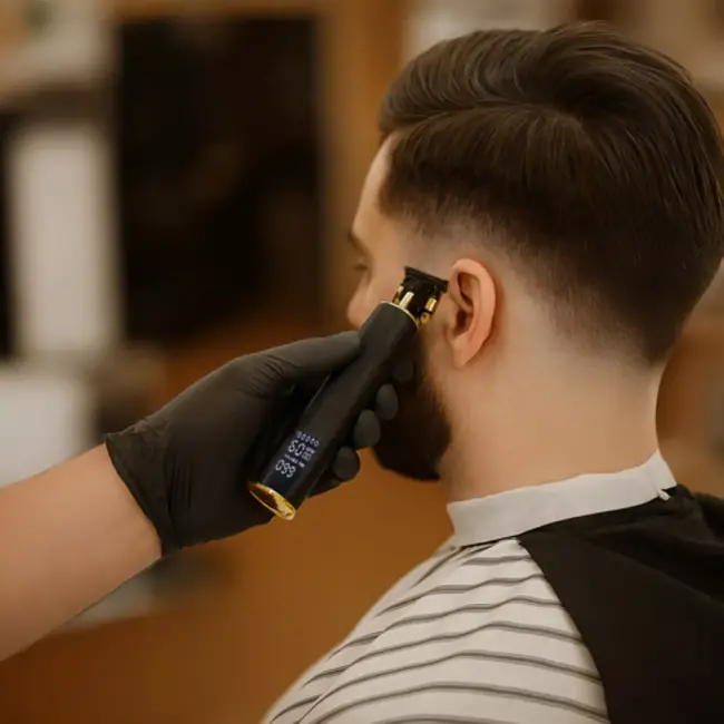 Soulima draadloze haar- en baardtrimmer – 3 snelheden en LCD-display – 6 opzetkammen, USB-C opladen