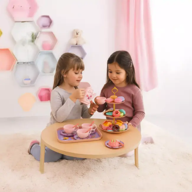 Kruzzel kinderserviesset in koffer – 39-delig theeservies – theepot, kopjes, koekjes