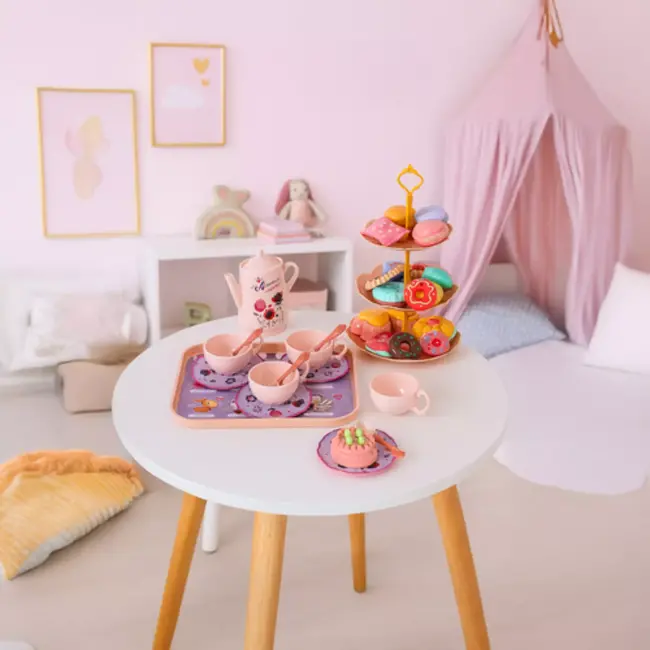 Kruzzel kinderserviesset in koffer – 39-delig theeservies – theepot, kopjes, koekjes