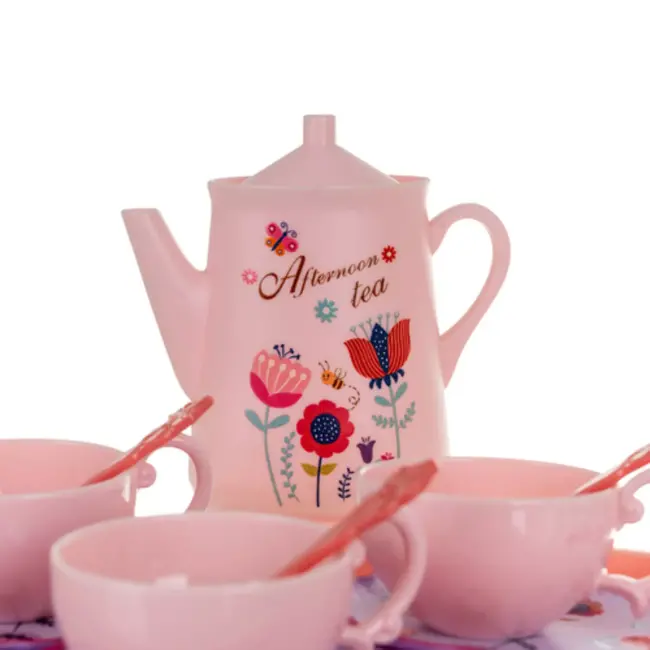 Kruzzel kinderserviesset in koffer – 39-delig theeservies – theepot, kopjes, koekjes