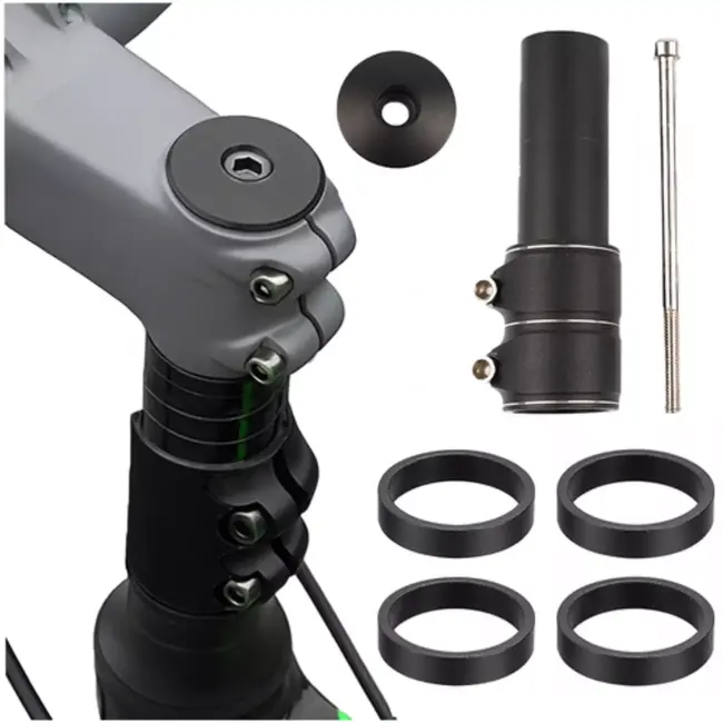 Trizand stuurpenadapter 28,6 mm – verstelbare stuurverhoger – aluminium 130 mm verstelbaar