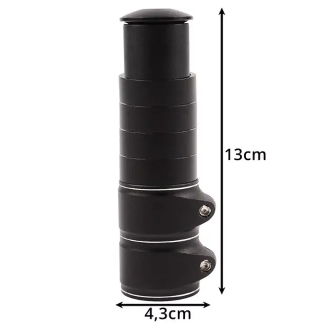 Trizand stuurpenadapter 28,6 mm – verstelbare stuurverhoger – aluminium 130 mm verstelbaar