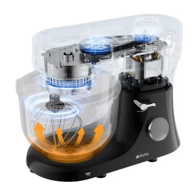 Ruhhy keukenmachine 6,2L verwarmde kom – 11 snelheden – zwart/zilver, 2300W