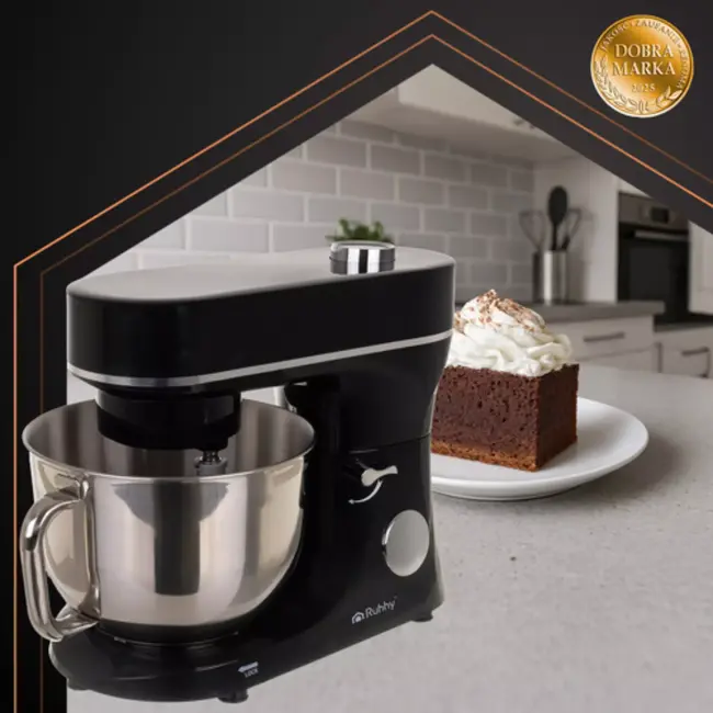 Ruhhy keukenmachine 6,2L verwarmde kom – 11 snelheden – zwart/zilver, 2300W
