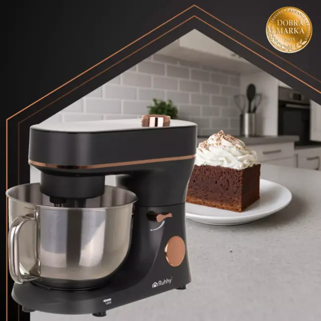 Ruhhy keukenmachine 6,2L verwarmde kom en touchscreen– grijs/goud 2300W