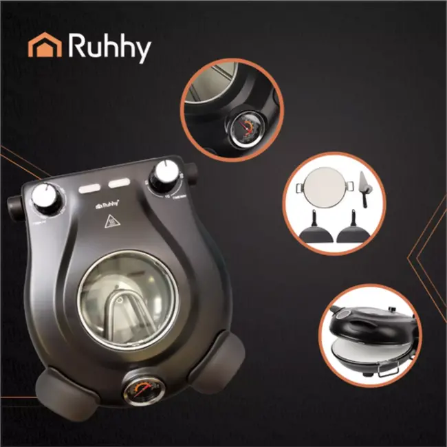 Ruhhy elektrische pizzaoven 420°C met keramische steen – compact, snel en met accessoires