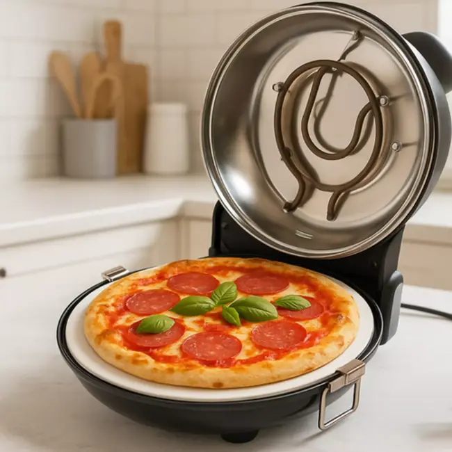 Ruhhy elektrische pizzaoven 420°C met keramische steen – compact, snel en met accessoires