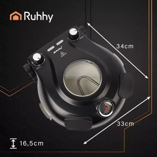 Ruhhy elektrische pizzaoven 420°C met keramische steen – compact, snel en met accessoires