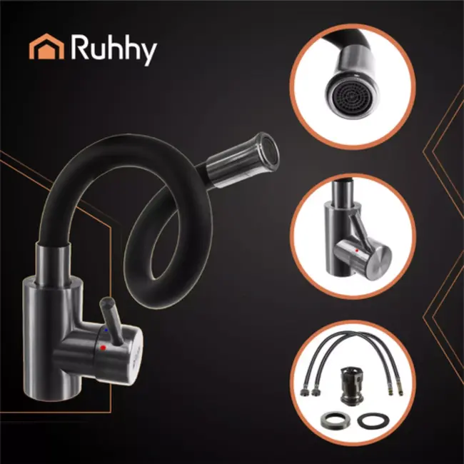 Ruhhy keukenmengkraan 360° – flexibele uitloop en beluchter – waterbesparend en stijlvol