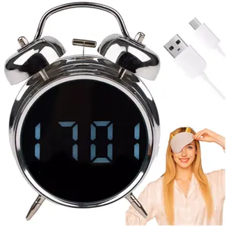 Izoxis digitale retro wekker – luid alarm en stil uurwerk – spraakgestuurd display, datum en temperatuur