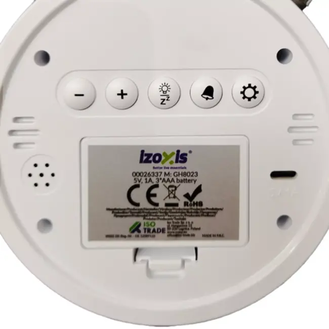 Izoxis digitale retro wekker – luid alarm en stil uurwerk – spraakgestuurd display, datum en temperatuur