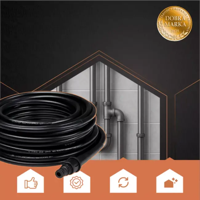 Ruhhy pijpreinigingsslang 15 m – hogedruk, 138 bar – met 4 adapters