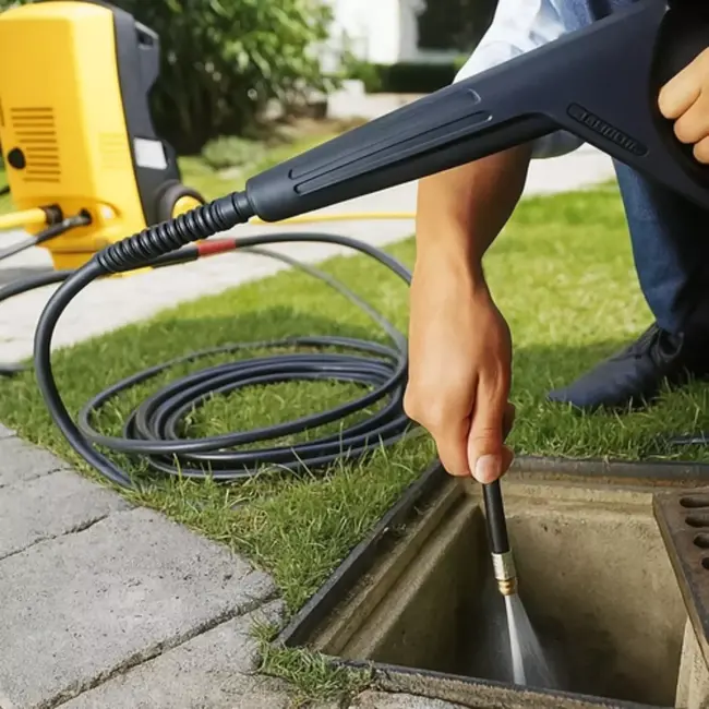 Ruhhy pijpreinigingsslang 15 m – hogedruk, 138 bar – met 4 adapters