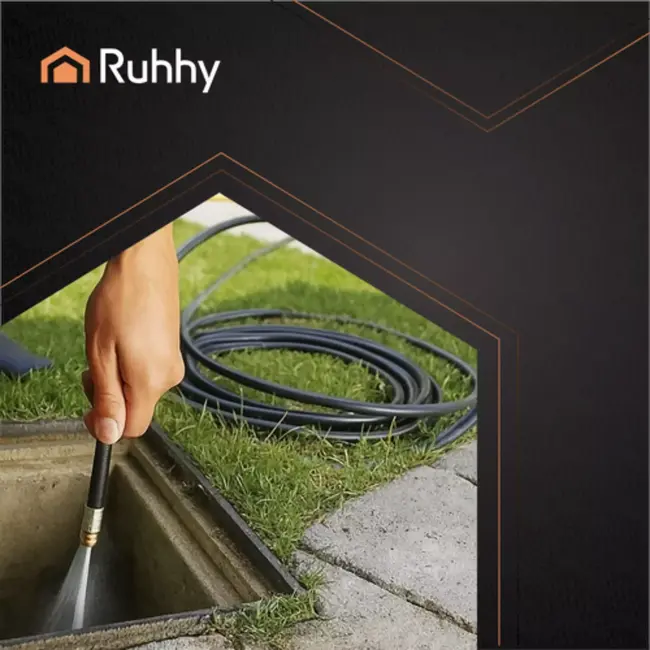 Ruhhy pijpreinigingsslang 20 m – hogedruk, 138 bar met 4 adapters