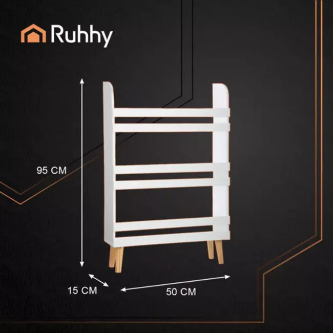 Ruhhy opbergkast kinderkamer wit met 3 planken – tbv speelgoed en boeken