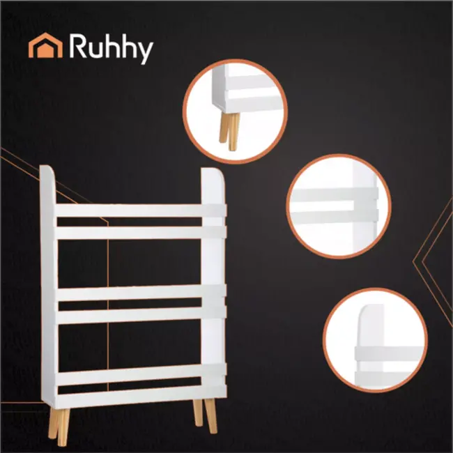 Ruhhy opbergkast kinderkamer wit met 3 planken – tbv speelgoed en boeken