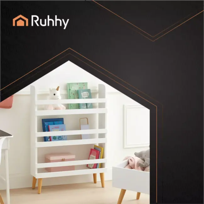 Ruhhy opbergkast kinderkamer wit met 3 planken – tbv speelgoed en boeken