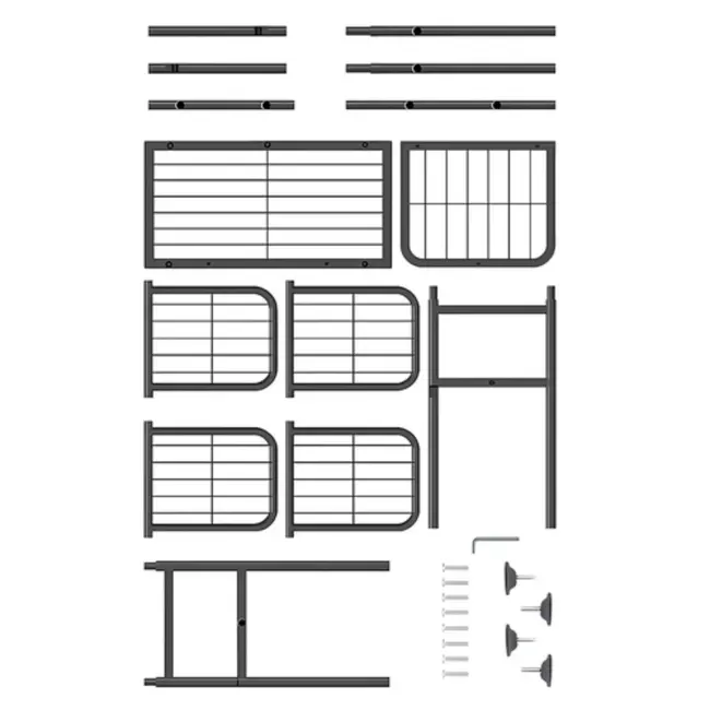 Ruhhy bloemenstandaard 6 niveaus metaal zwart 106 cm - staal zwart