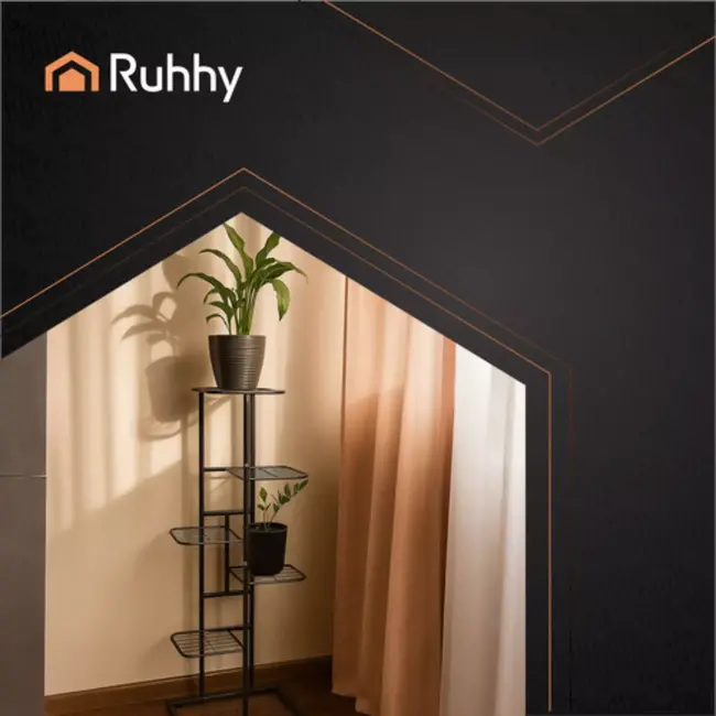 Ruhhy bloemenstandaard 6 niveaus metaal zwart 106 cm - staal zwart